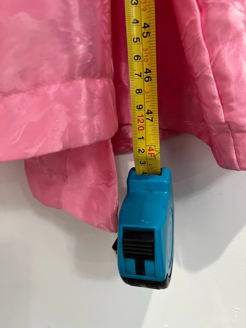 Bill Blass Vintage Pink Satin Jacquard Belted Robe with Embroidered Pocket Sz. M